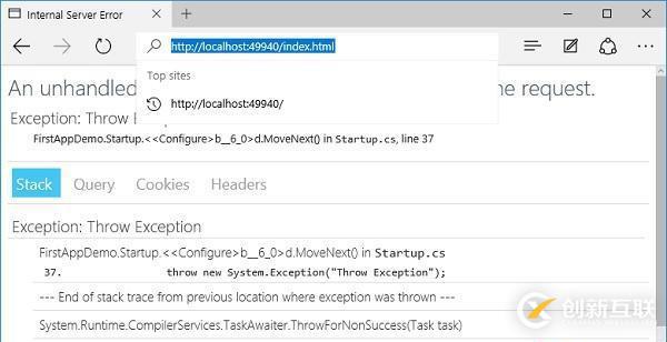 asp.net core中异常处理与静态文件的示例分析