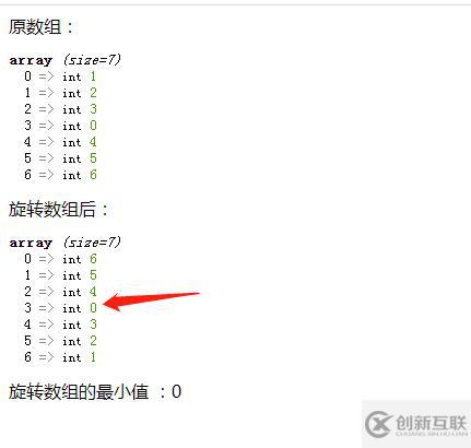 php如何旋转数组并求最小数